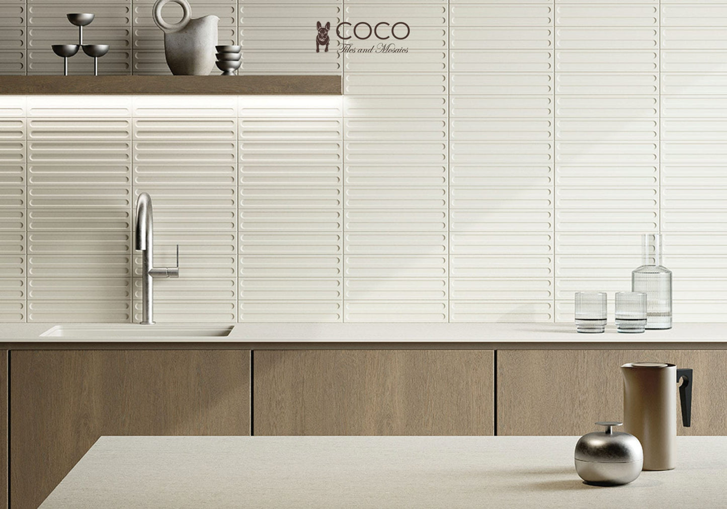 Cadence Series - Feather White STR 1 Matt 64x300mm Porcelain Tile