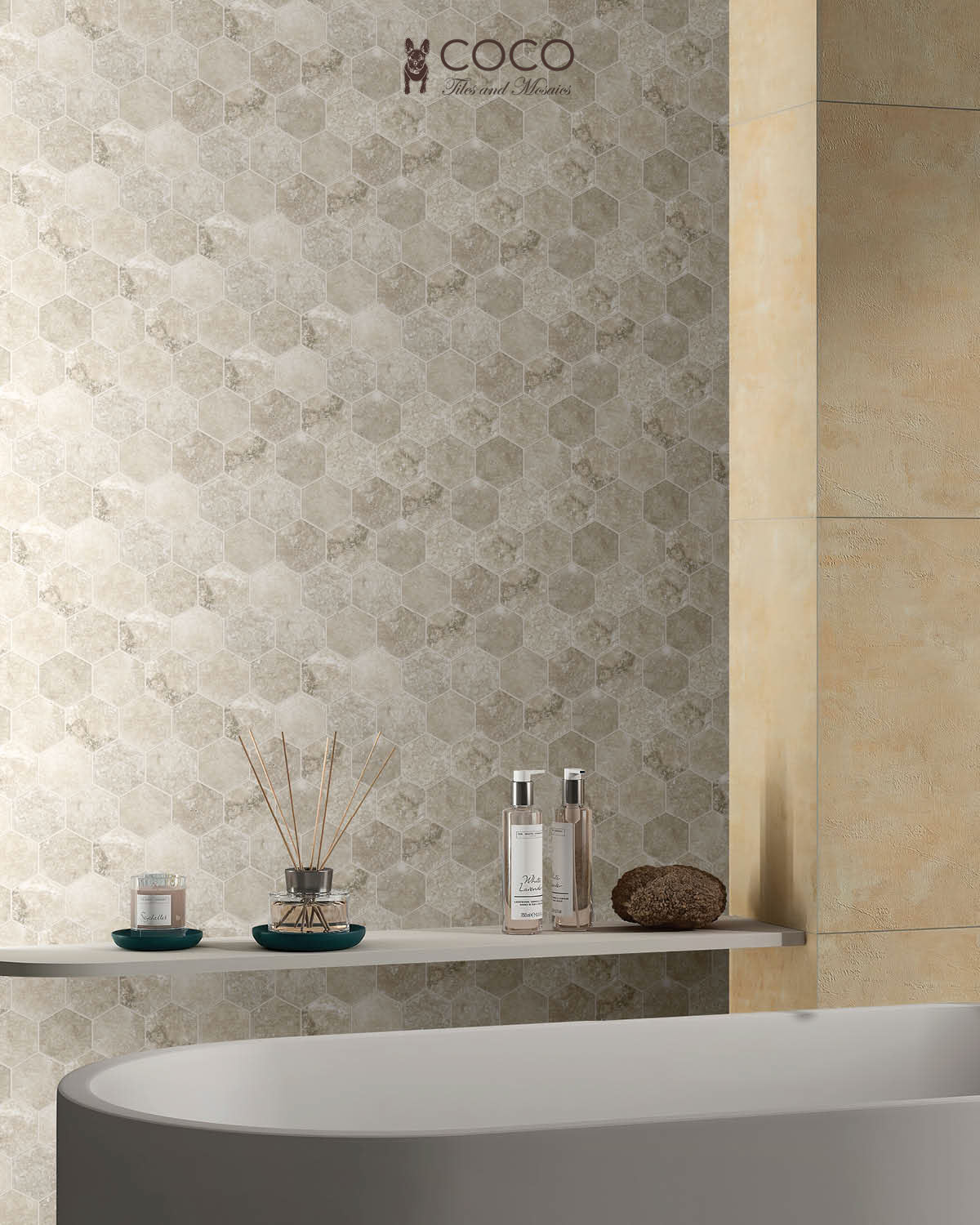 Hidden Gem Series - Beige Naturale 73x84mm Mosaic Tile