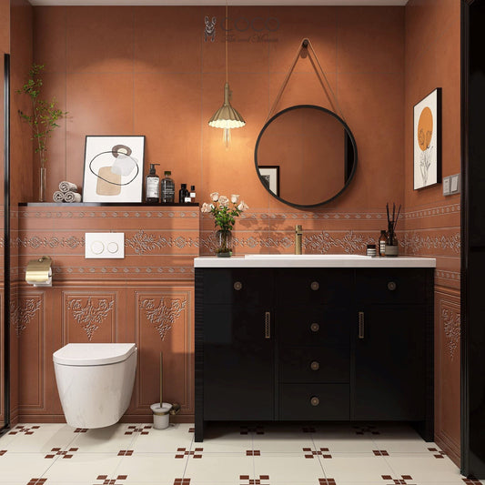 Manor Series - Baroque Blossom Autumn Bronze Satin 400x800mm Ceramic Tile