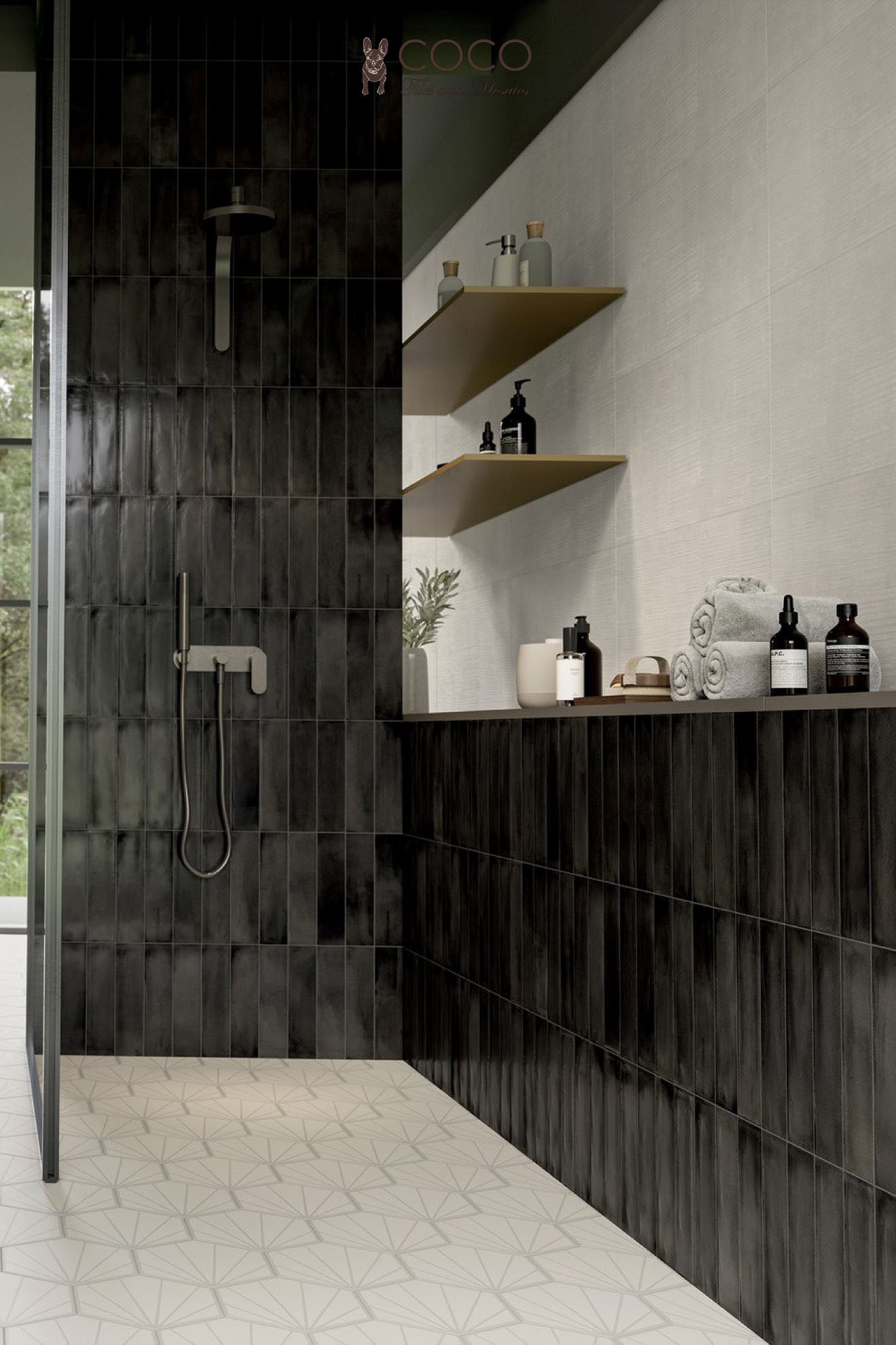 Lustroform Series - Midnight Onyx Gloss 75x300mm Porcelain Tile