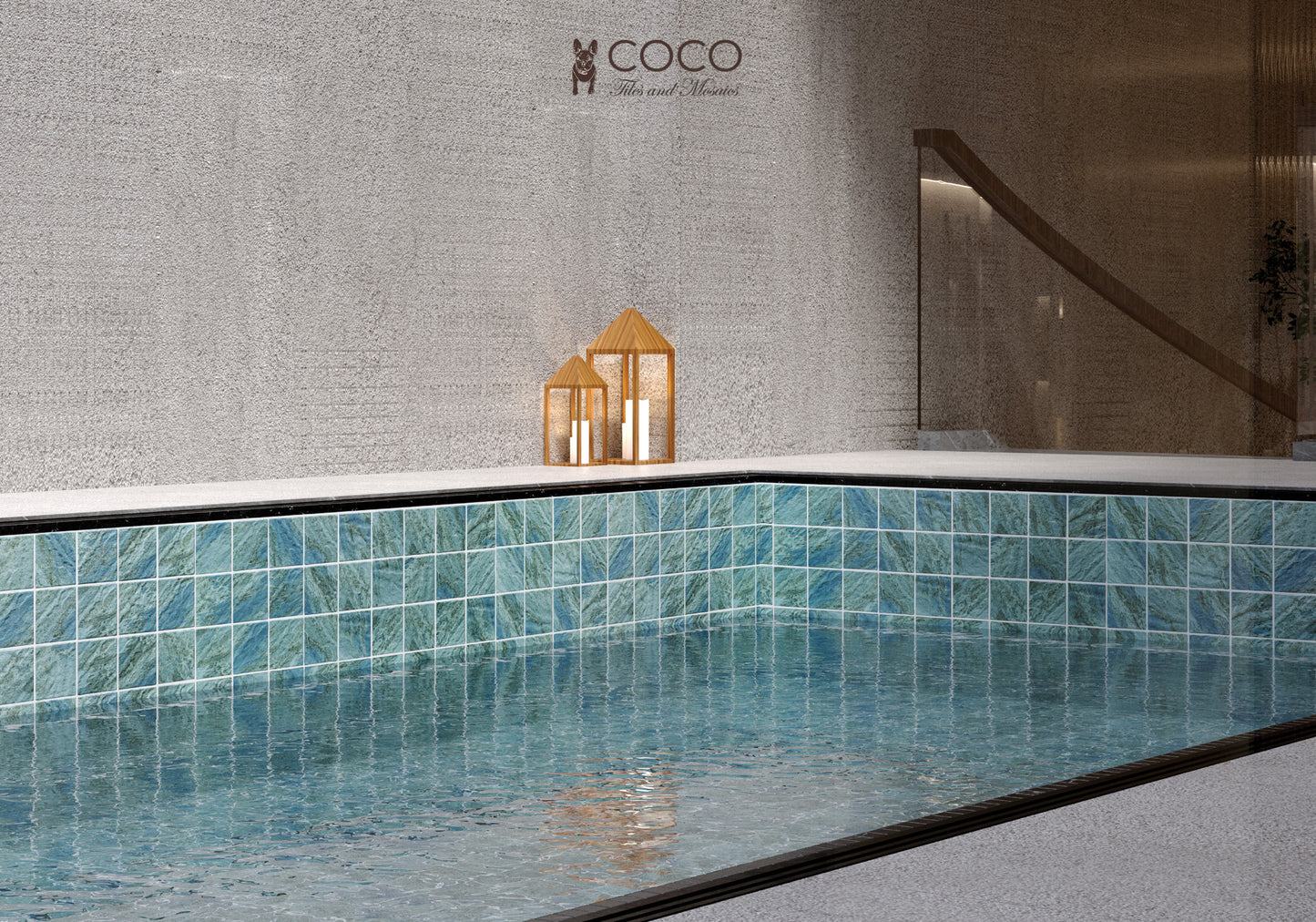 CoCo & Breezy Series - Blue Lagoon Matte 97x97mm Porcelain Mosaic Tile