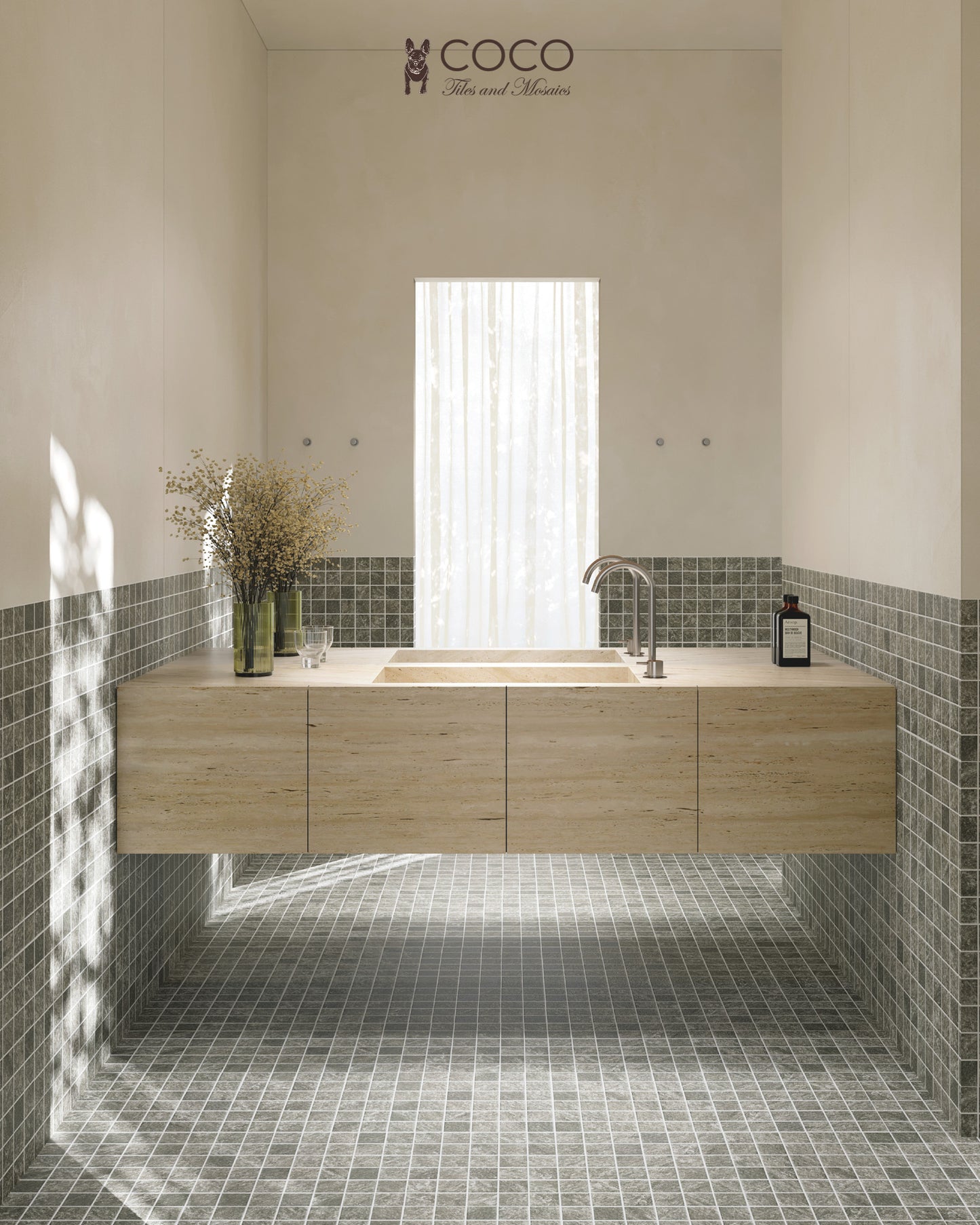 Earth Story Series - Silver Naturale Matte 48x48mm Mosaic Tile