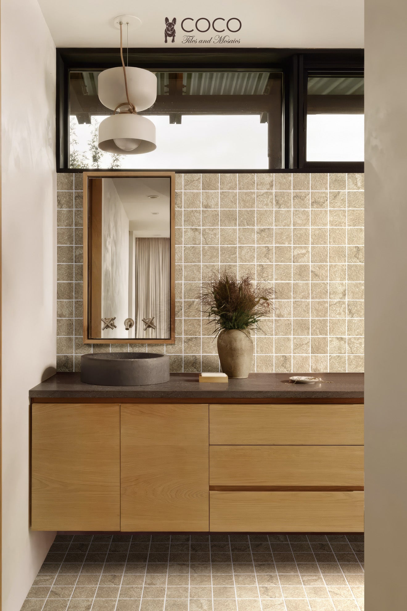 Hidden Gem Series - Beige Naturale 97x97mm Mosaic Tile