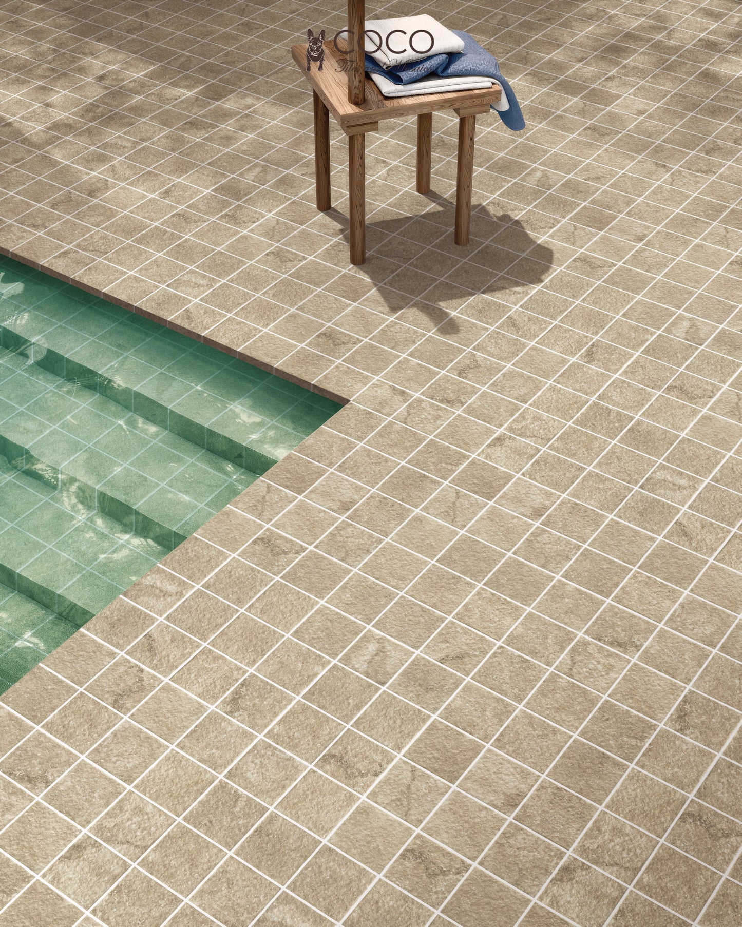 Hidden Gem Series - Beige Naturale 97x97mm Mosaic Tile