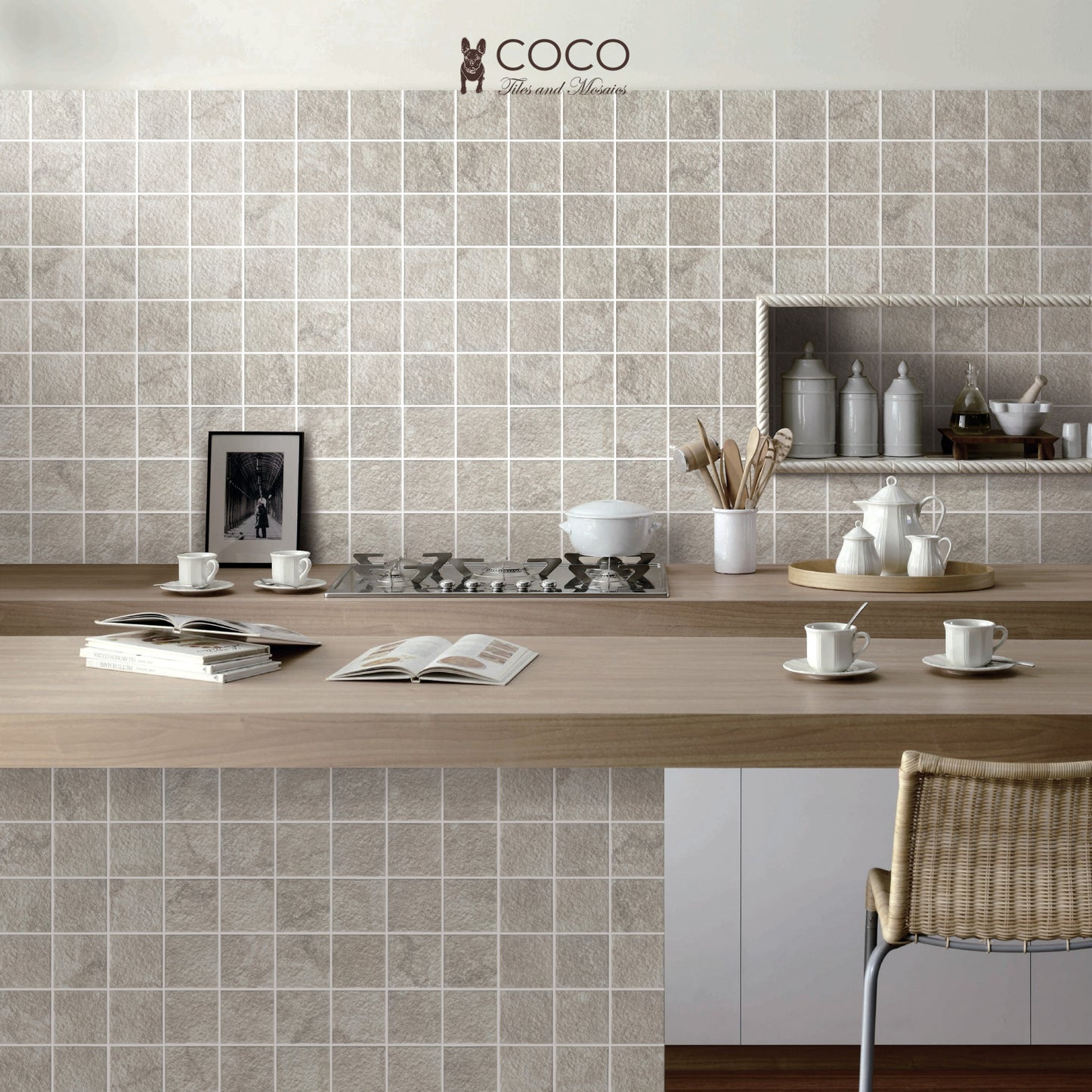 Hidden Gem Series - Chalk Naturale 97x97mm Mosaic Tile