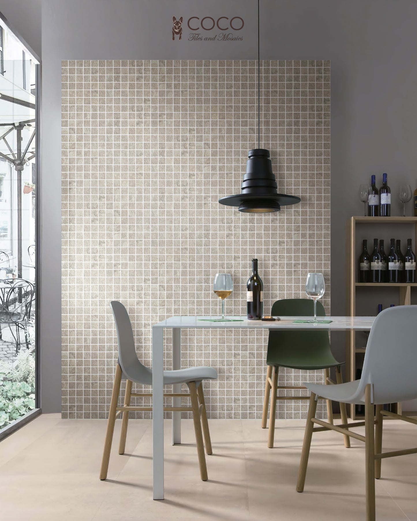 Hidden Gem Series - Chalk Naturale 48x48mm Mosaic Tile