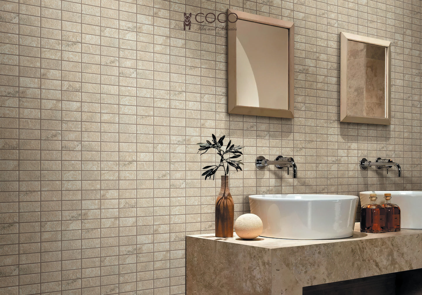 Hidden Gem Series - Beige Naturale Stack Bond Matte 45x95mm Mosaic Tile