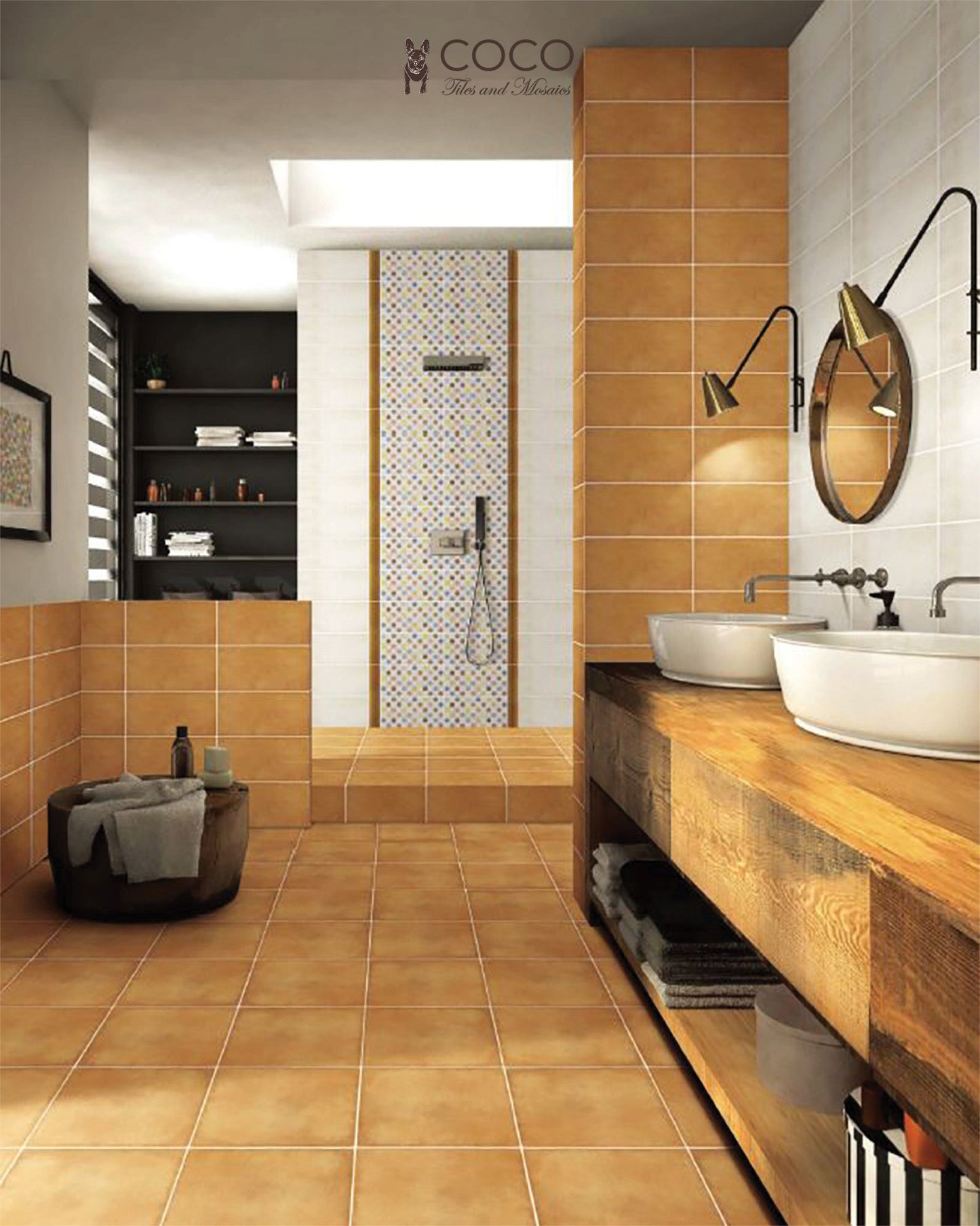 Vintage Chic Series - Salty Caramel Mini 165x330mm Ceramic Tile