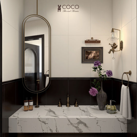 Earth Tone Colour Palette Series - Milk Snow Satin 300x600mm Ceramic Tile