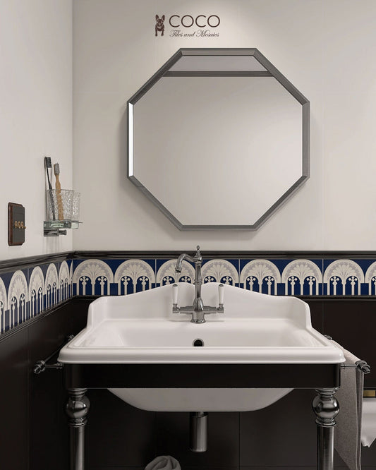 Ceramic Pencil 30x300mm Black Gloss Border Tile