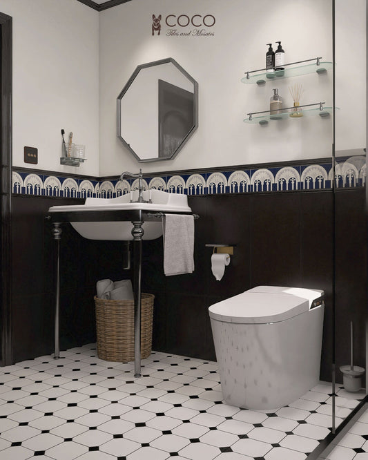 Metro Mod Series - Noir Matrix Quad Satin 400x400mm Ceramic Tile