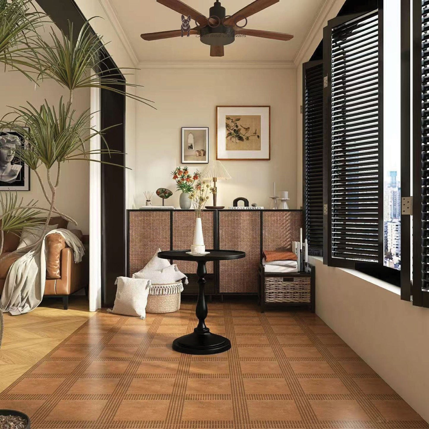 Modern Monochrome Series - Earthstone Lattice Matte 300x300mm Porcelain Tile