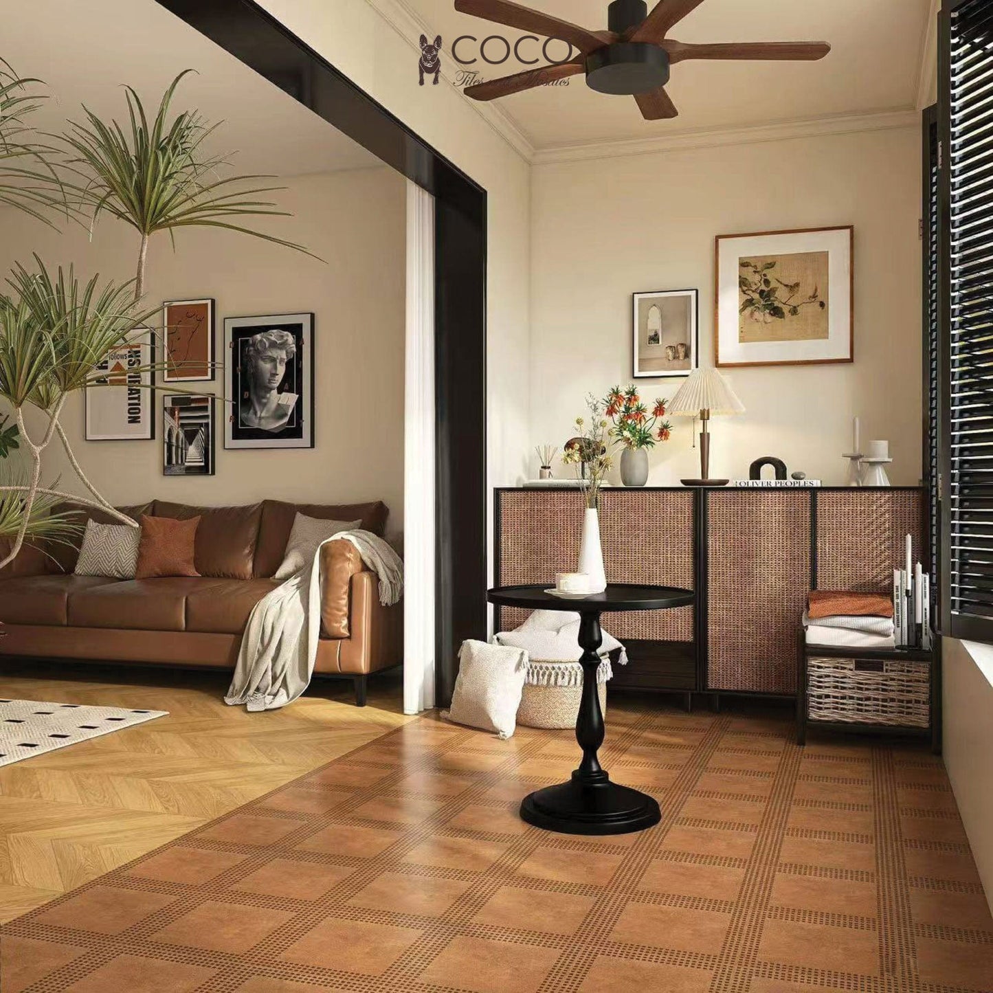 Modern Monochrome Series - Earthstone Lattice Matte 300x300mm Porcelain Tile