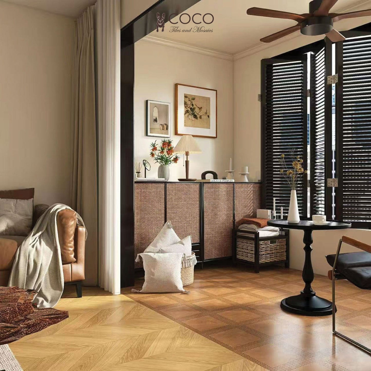 Modern Monochrome Series - Earthstone Lattice Matte 300x300mm Porcelain Tile