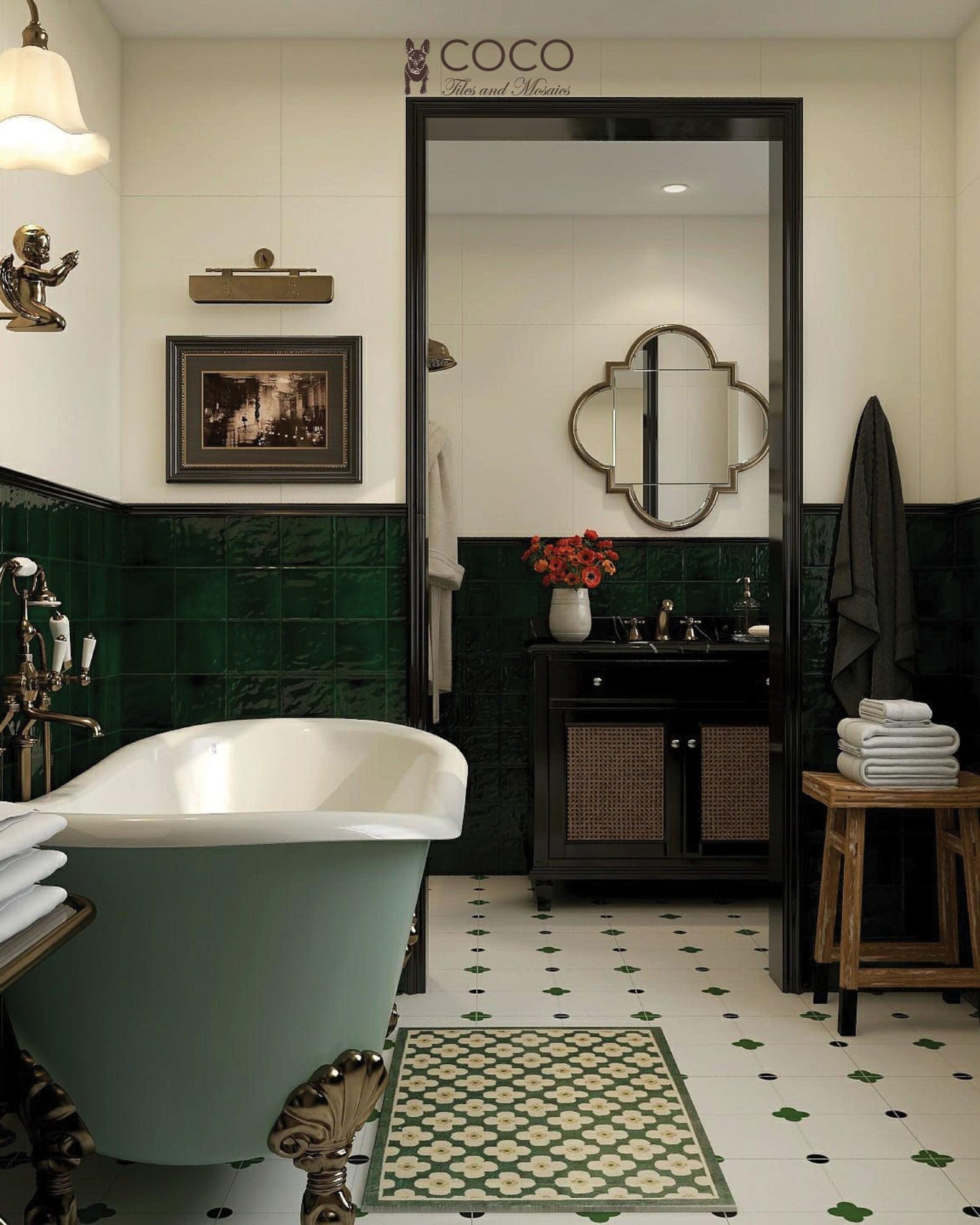 Moroccan Glaze Series - Still Green Gloss 400x800mm Porcelain Tile