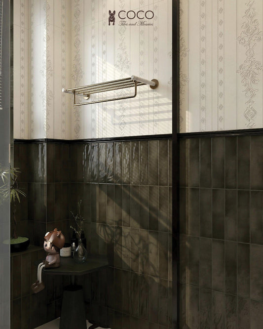 Moroccan Glaze Series - Ripple Smoke Gloss 400x800mm Porcelain Tile