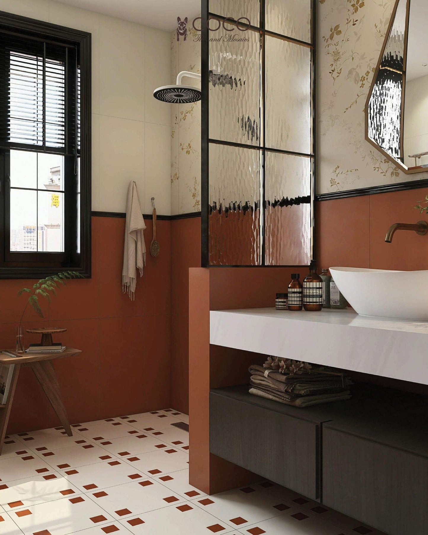 Four Corners Series - Bistro Dot Terra Satin 300x300mm Porcelain Tile