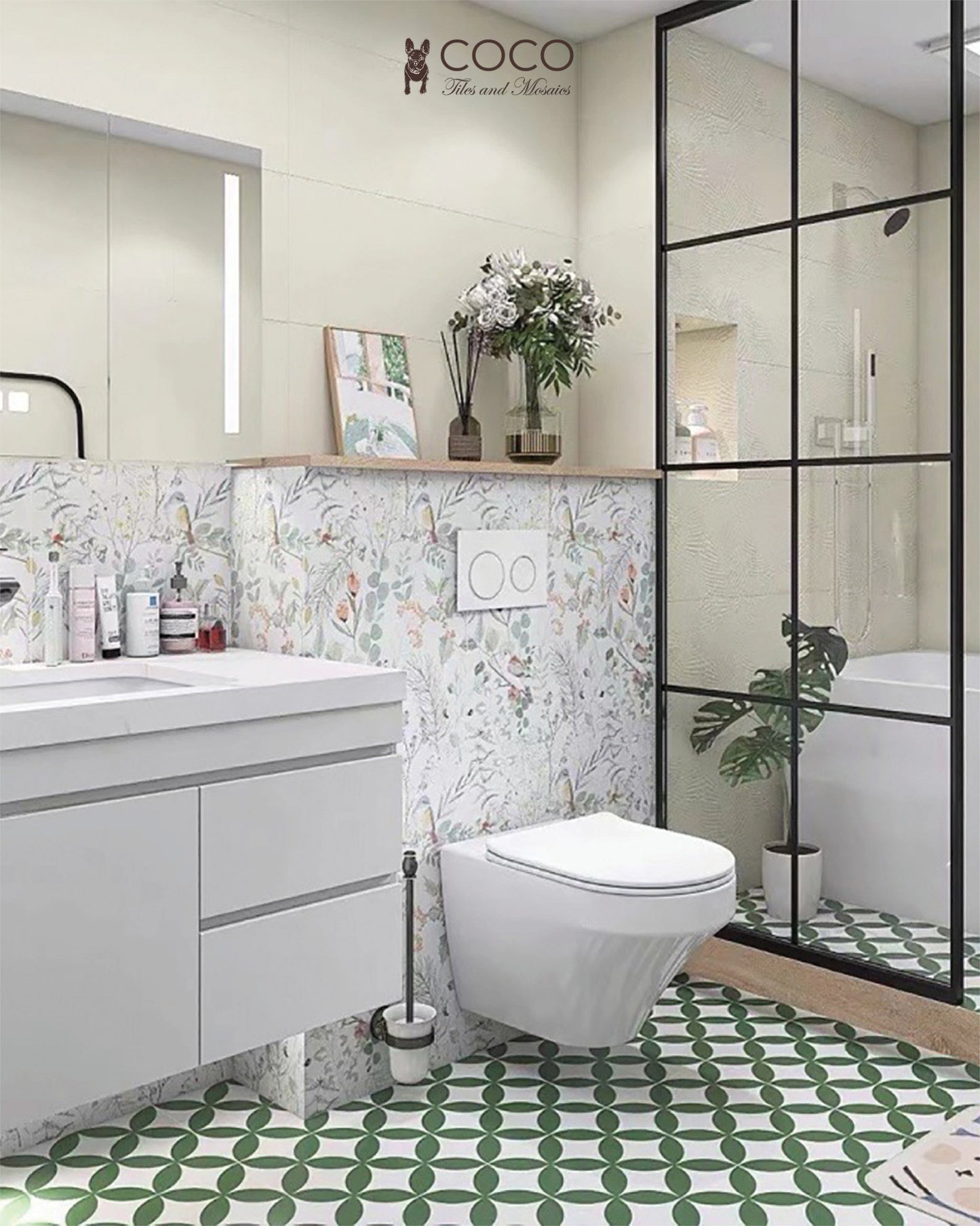 Green Magic Series - Lots of Love Satin 300x300mm Ceramic Tile