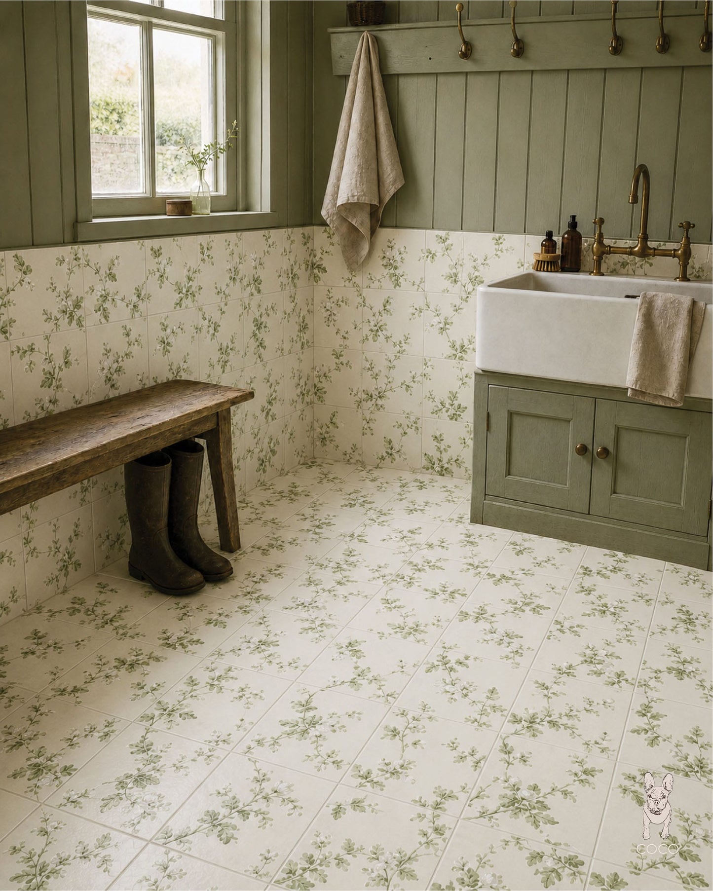 Red Room Series - Garden Party Satin 300x300mm Ceramic Tile