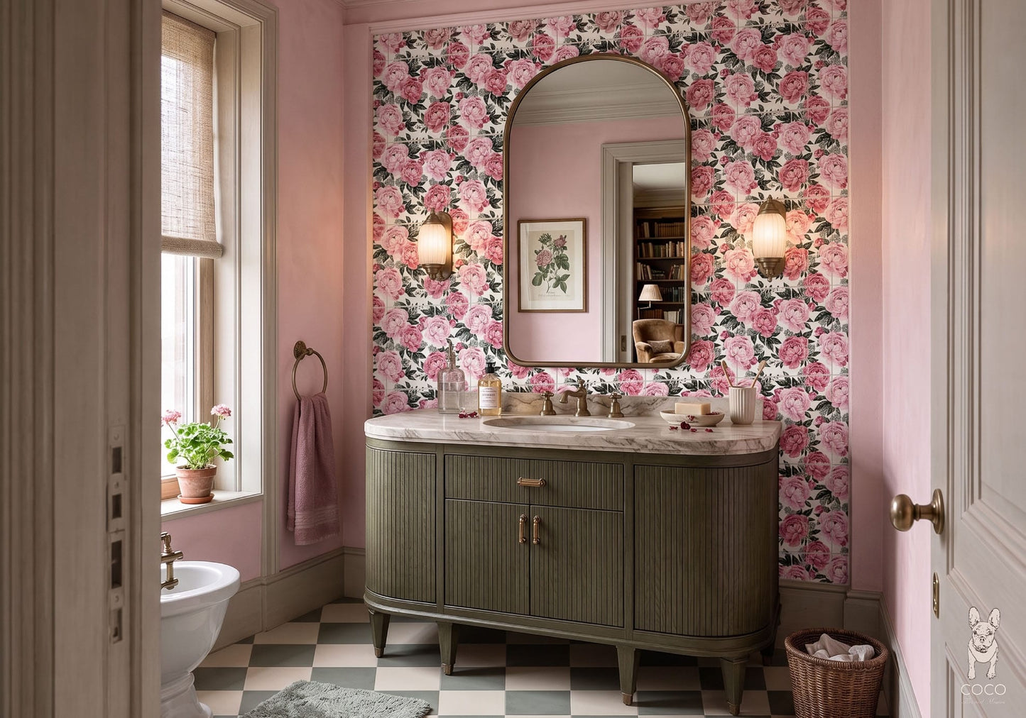 Red Room Series - Queen of Bloom Satin 300x300mm Ceramic Tile