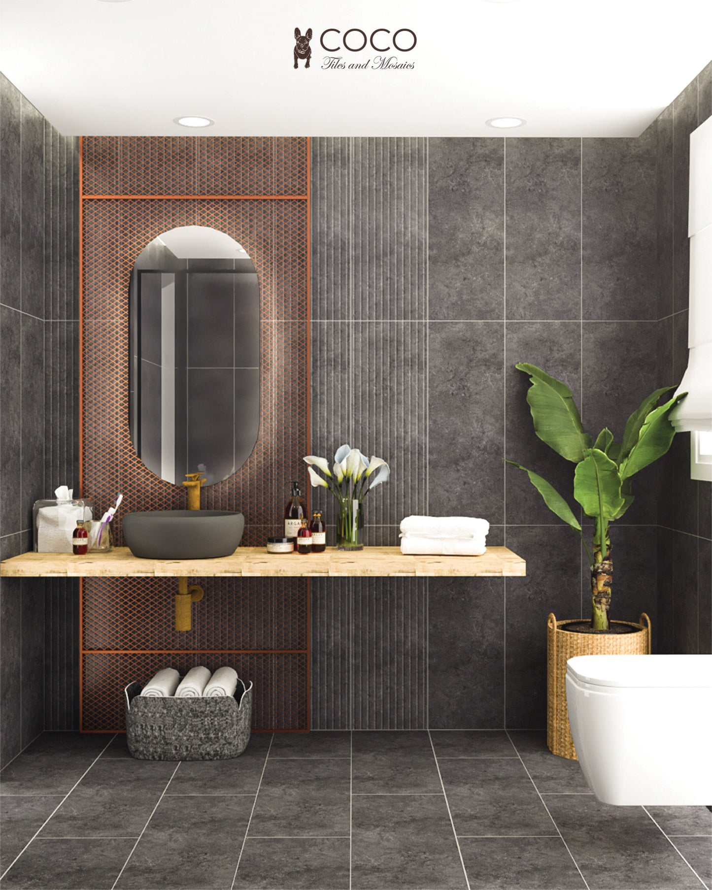 Zen Series - Dark Grey 300x800mm Porcelain Tile