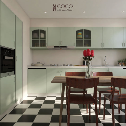 Checkerboard Series - CoCo's Black Satin 300x300mm Porcelain Tile