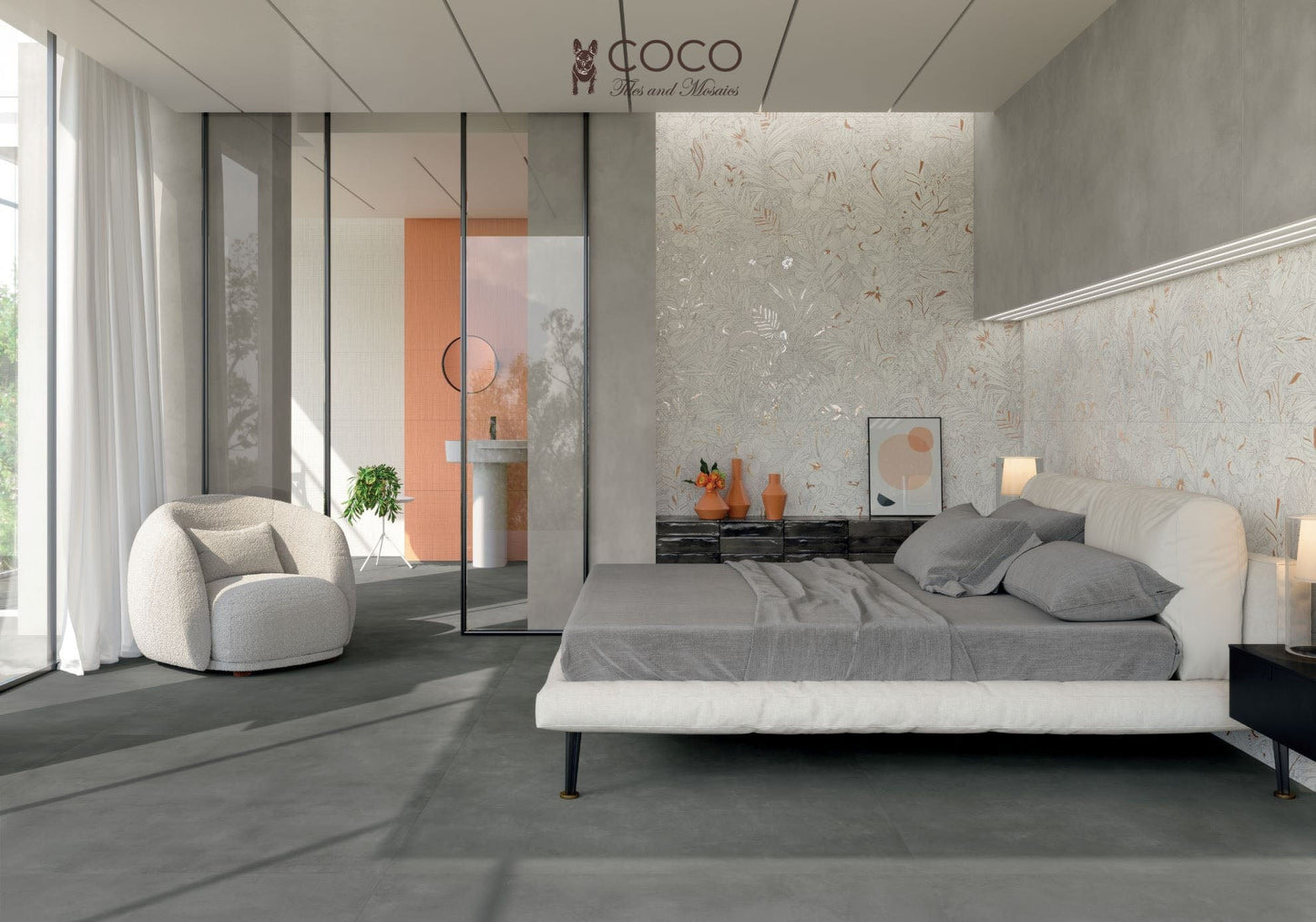 Babylon Series -  White Embossed 500x1200mm Ceramic Tile