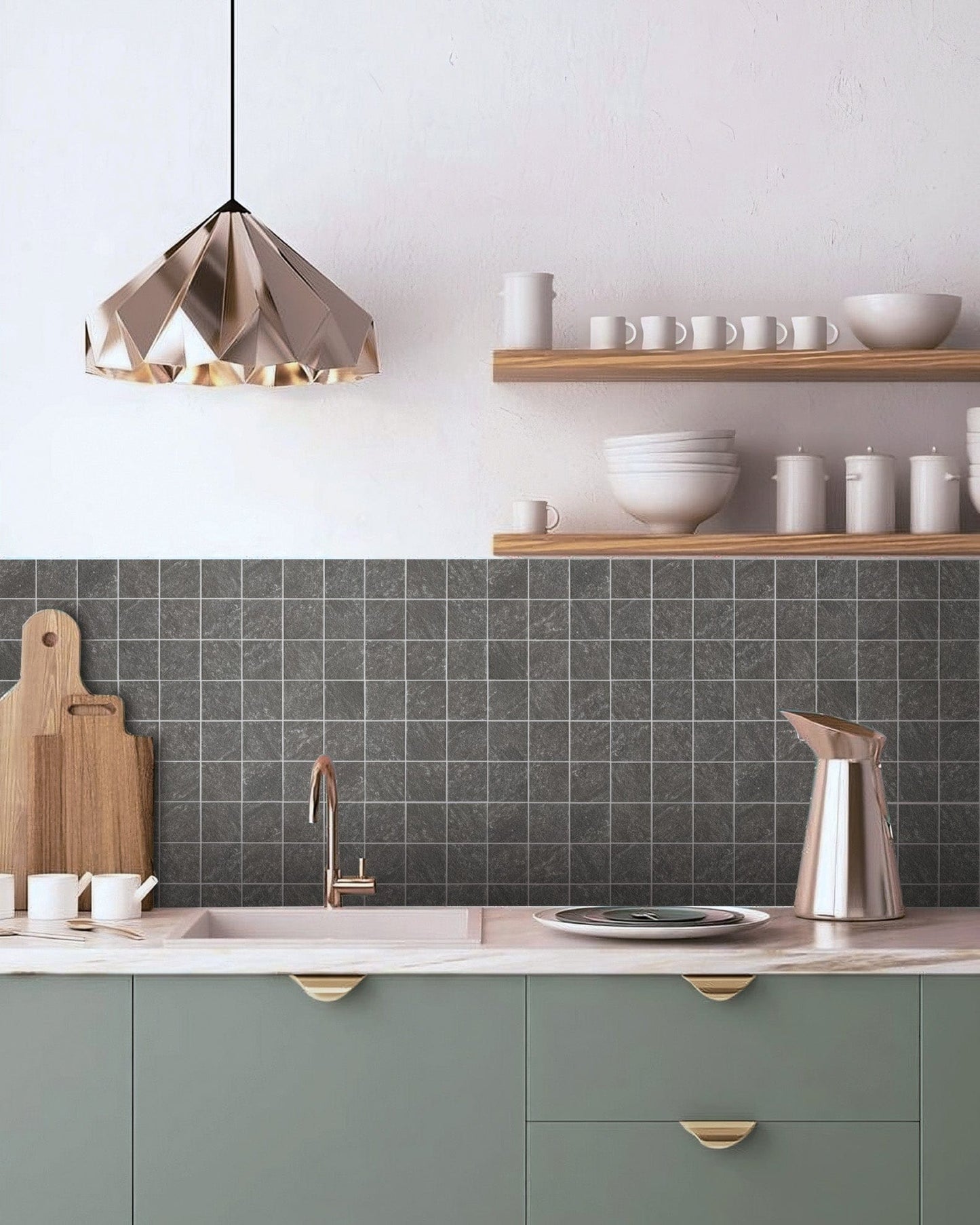 Earth Story Series - Graphite Naturale Matte 97x97mm Mosaic Tile