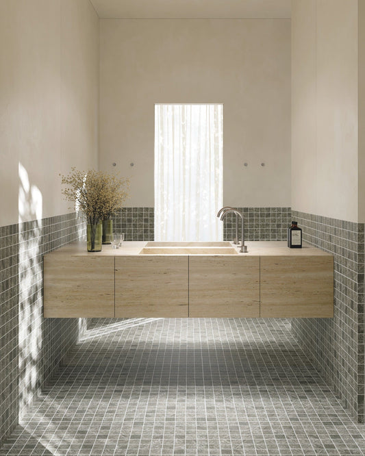 Earth Story Series - Silver Naturale Matte 48x48mm Mosaic Tile