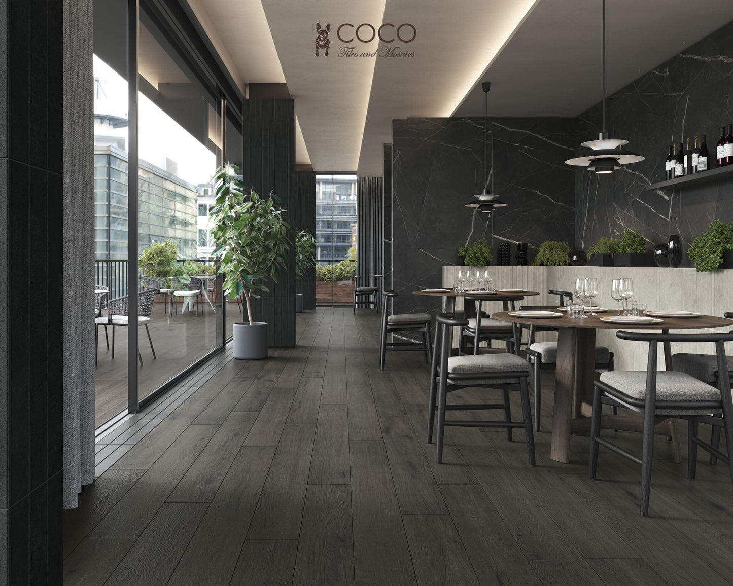 Grandeur Touch Series - Midnight Oak Matt 200x1200mm Porcelain Tile