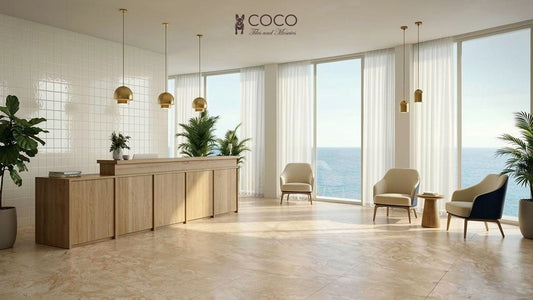 Coastline Series - Harbour Grid Shell Gloss 400x800mm Porcelain Tile
