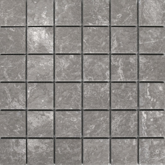 CoCo & Breezy Series - Drama Silver Naturale 48x48mm Mosaic Tile
