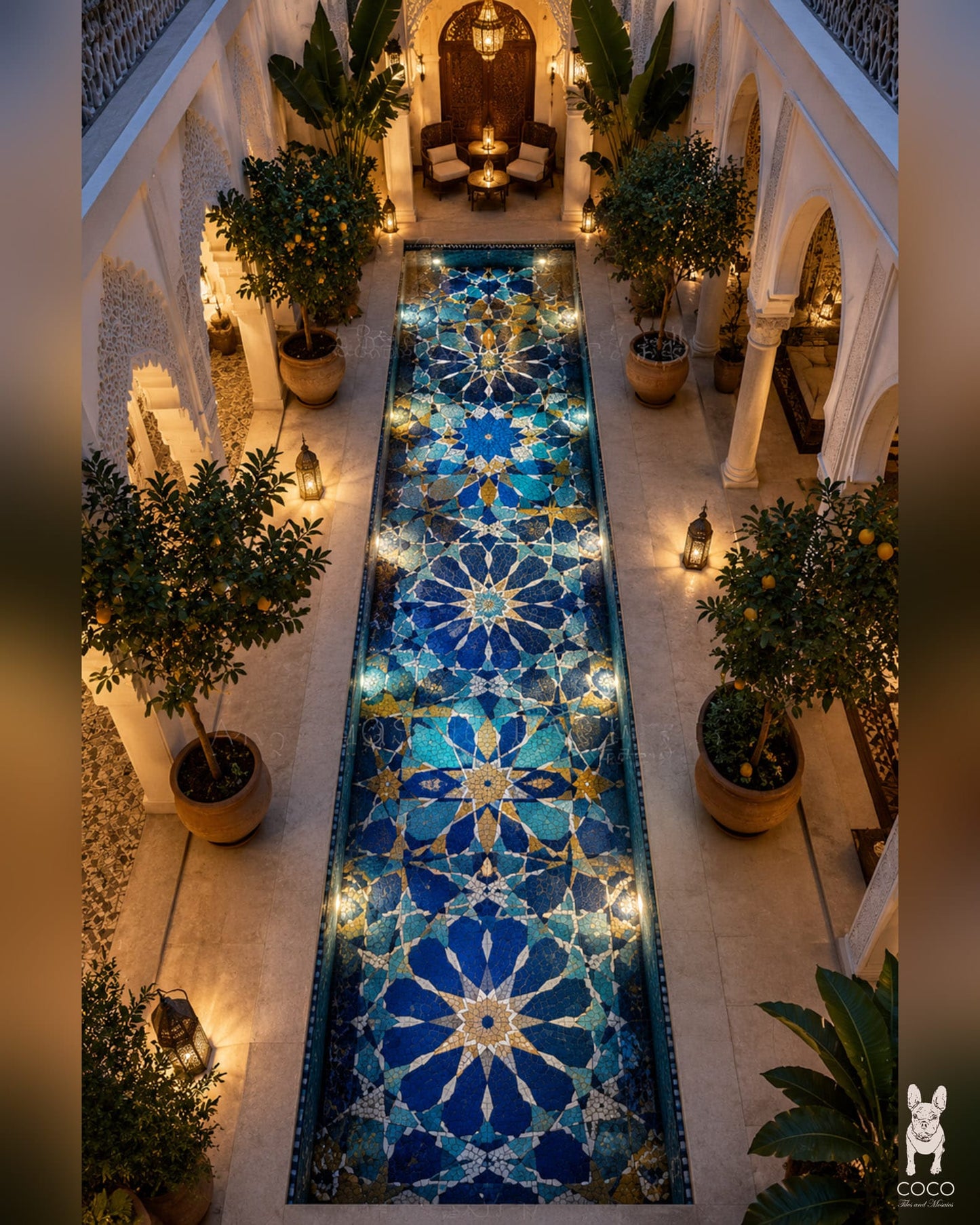 Marrakesh Starwork - Moroccan Geometric Glass Pool Mosaic Art