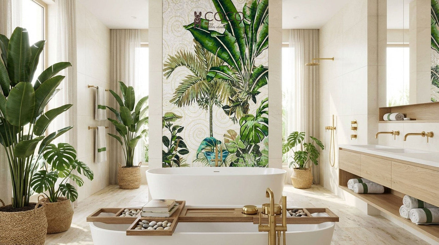 Lush Oasis Wall Art Mosaic