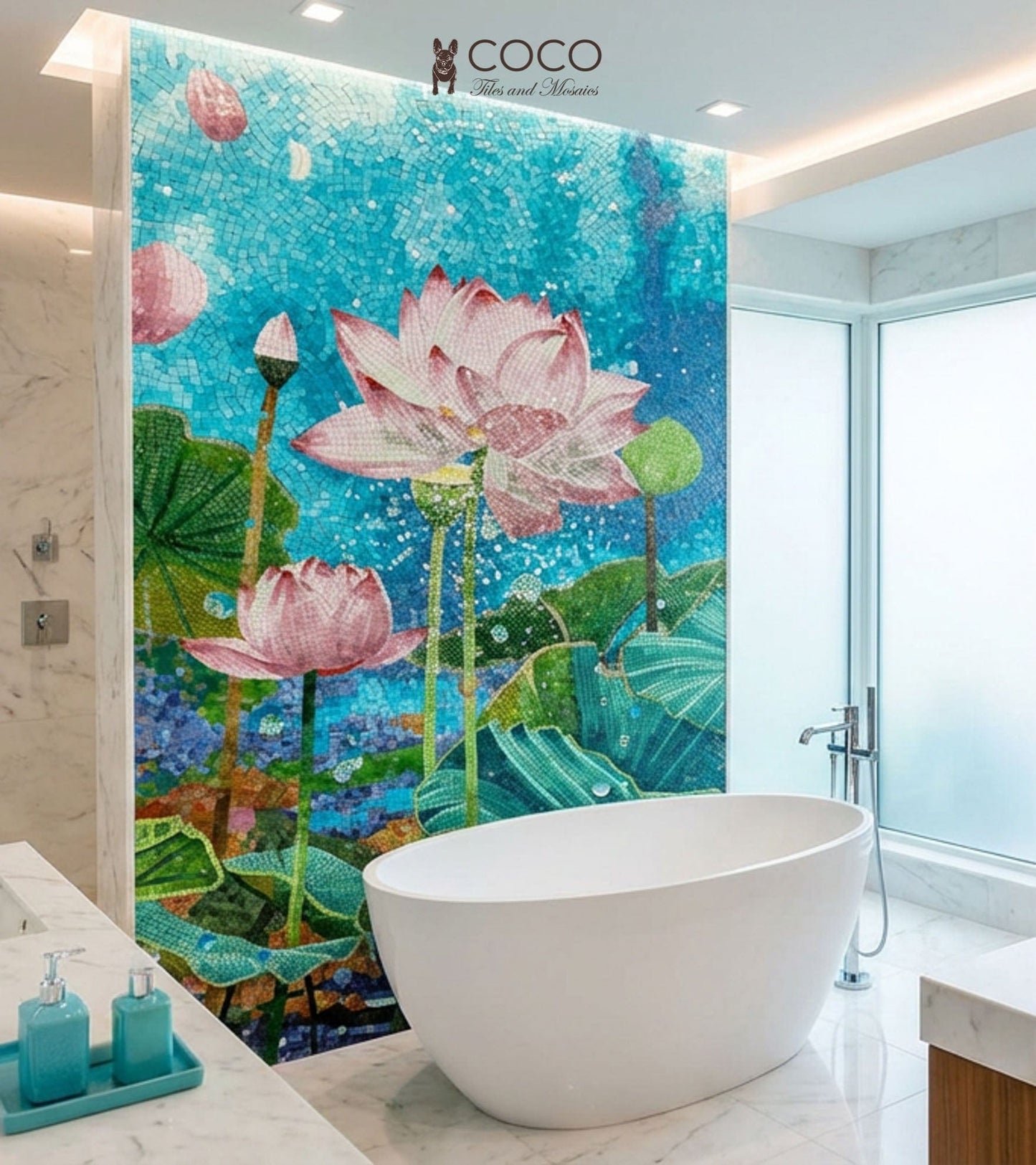 The Lotus Awakening Mosaic Art