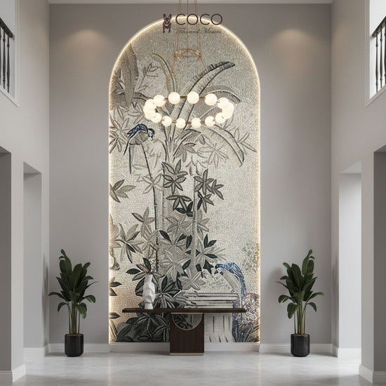 Ancient Garden Mosaic Mural