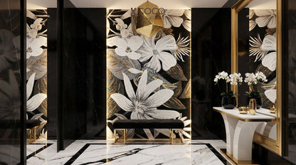 Midnight Blooms Mosaic Tile