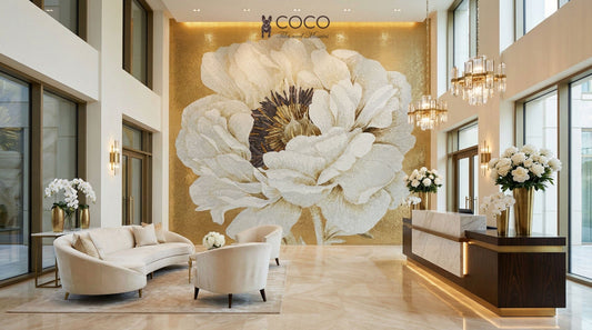Luminous Peony Artistic Mosaic
