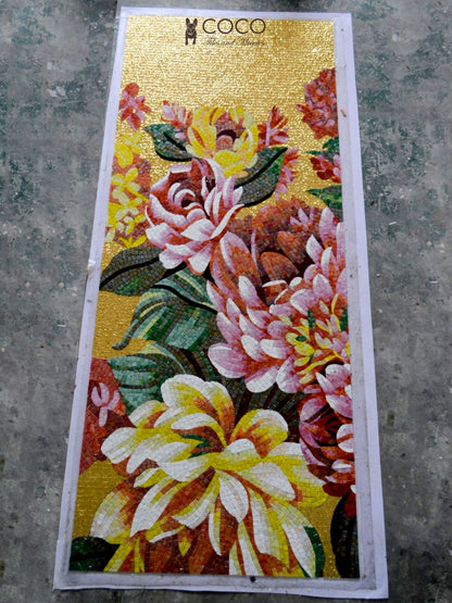 Golden Dawn Blossoms Mosaic Wall Art