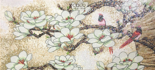 Golden Dawn Magnolia Wall Mosaic