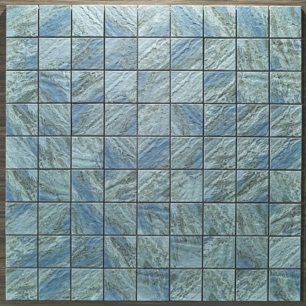 CoCo & Breezy Series - Blue Lagoon Matte 97x97mm Porcelain Mosaic Pool Tile