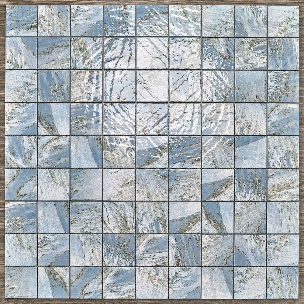 CoCo & Breezy Series - Shallow Sea Gloss 97x97mm Porcelain Mosaic Pool Tile