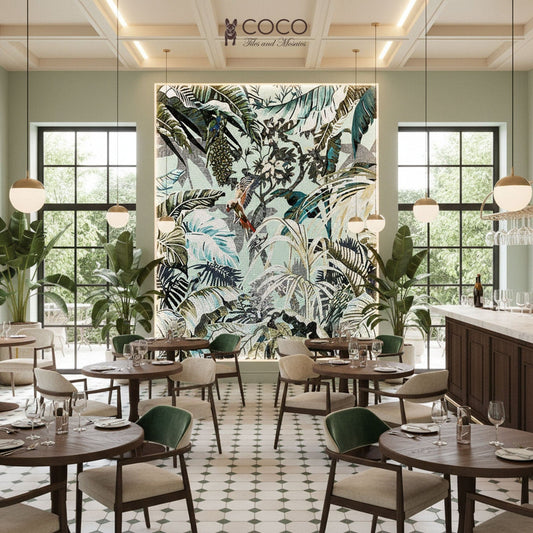 Birdsong & Foliage Mosaic Mural