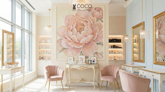 Blush Reverie - Peony Glass Mosaic Mural