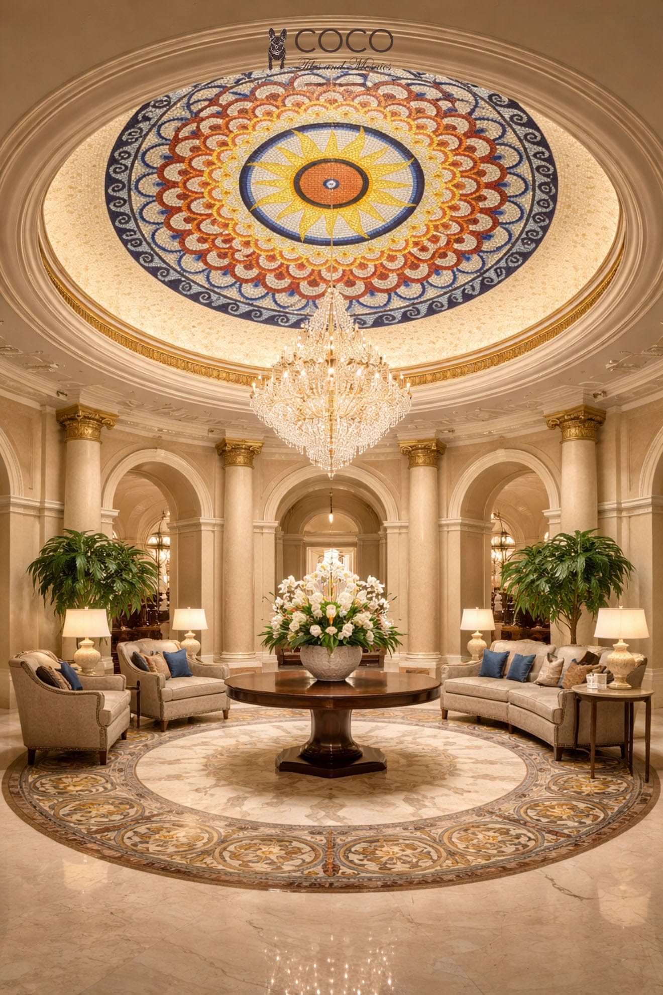 Cosmic Spiral Mosaic Tile