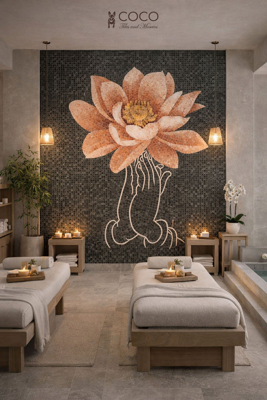 Enlightened Touch (B) Stone Mosaic Art