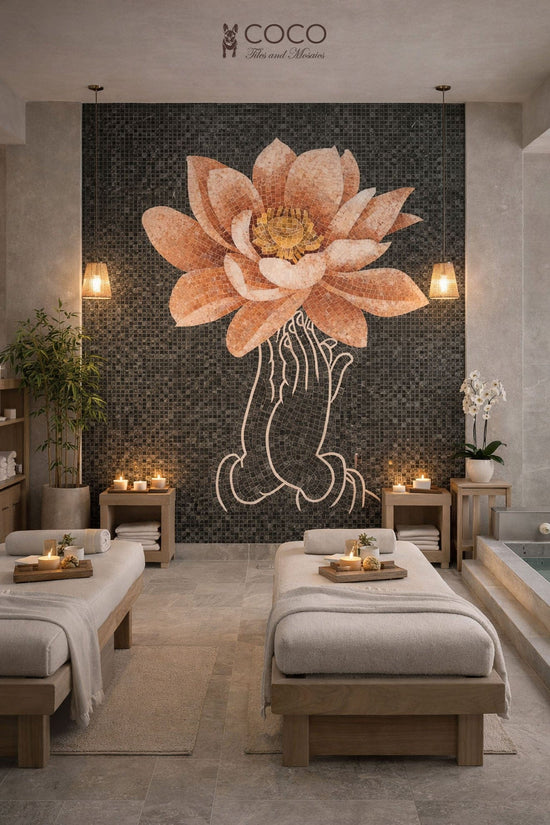 Enlightened Touch (B) Stone Mosaic Art