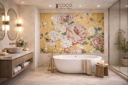 Flourish in Gold Mosaic Art