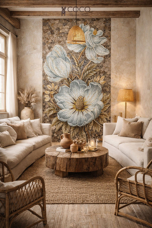 Frozen in Time Stone Mosaic Glass Mosaic Art