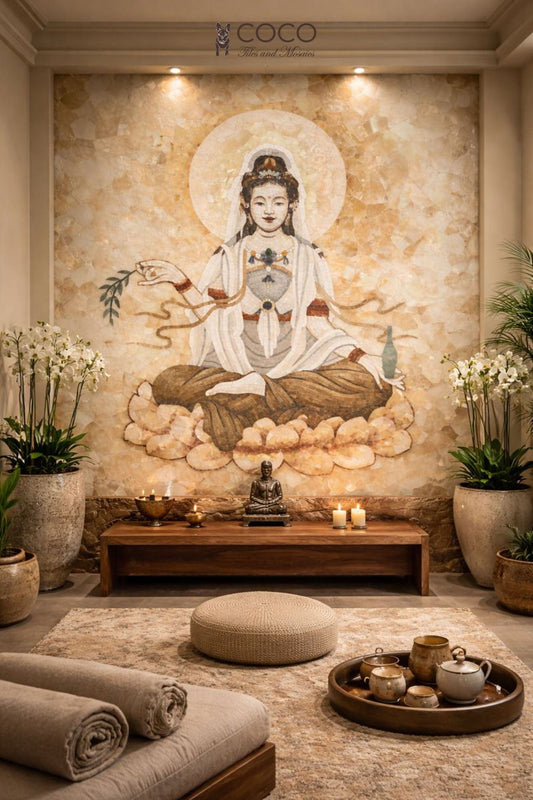 Goddess of Light and Grace Stone Mosaic Art